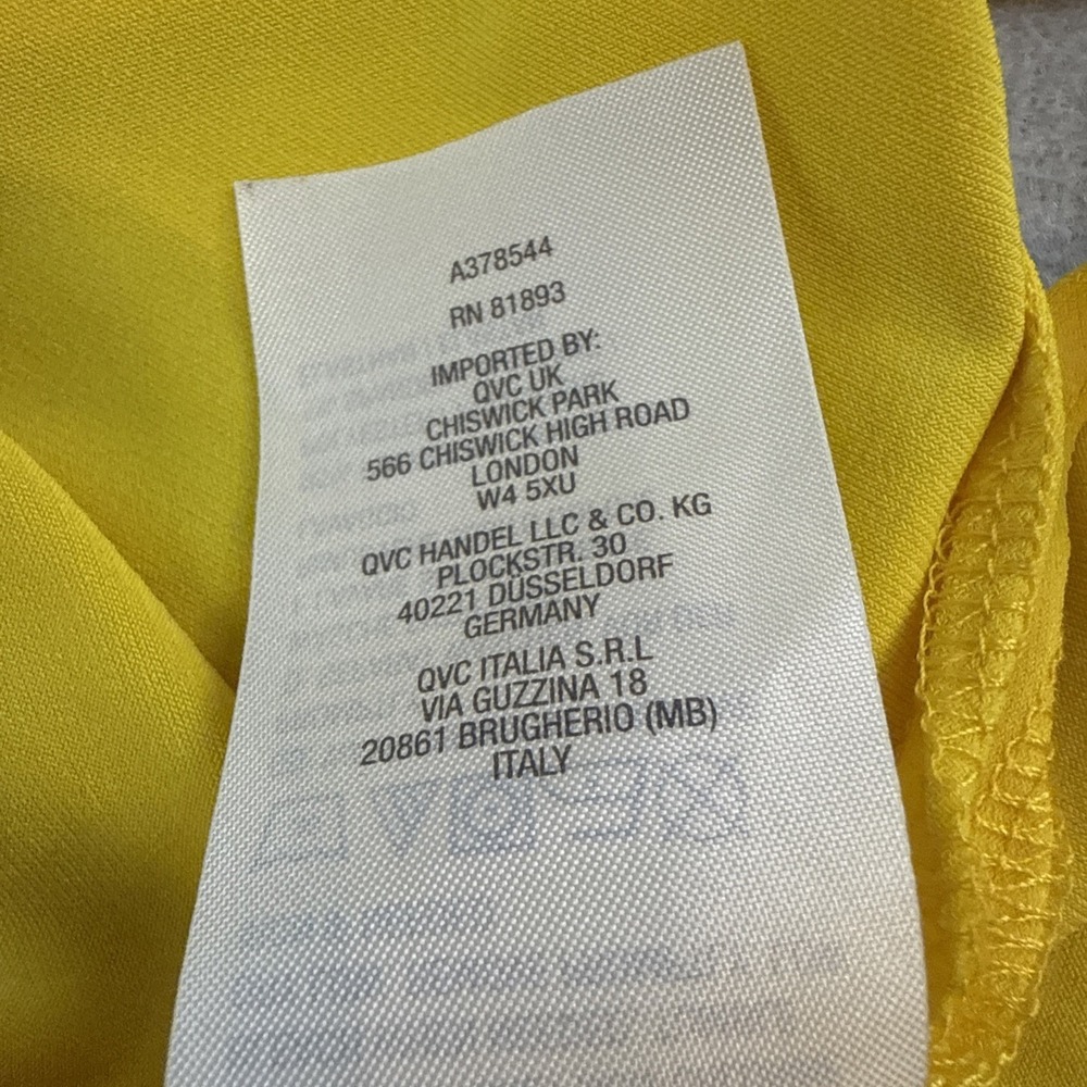 Susan Graver Blouse, Size 1X, Yellow, 3/4 Sleeves, Casual, Workwear, QVC - Picture 6 of 6